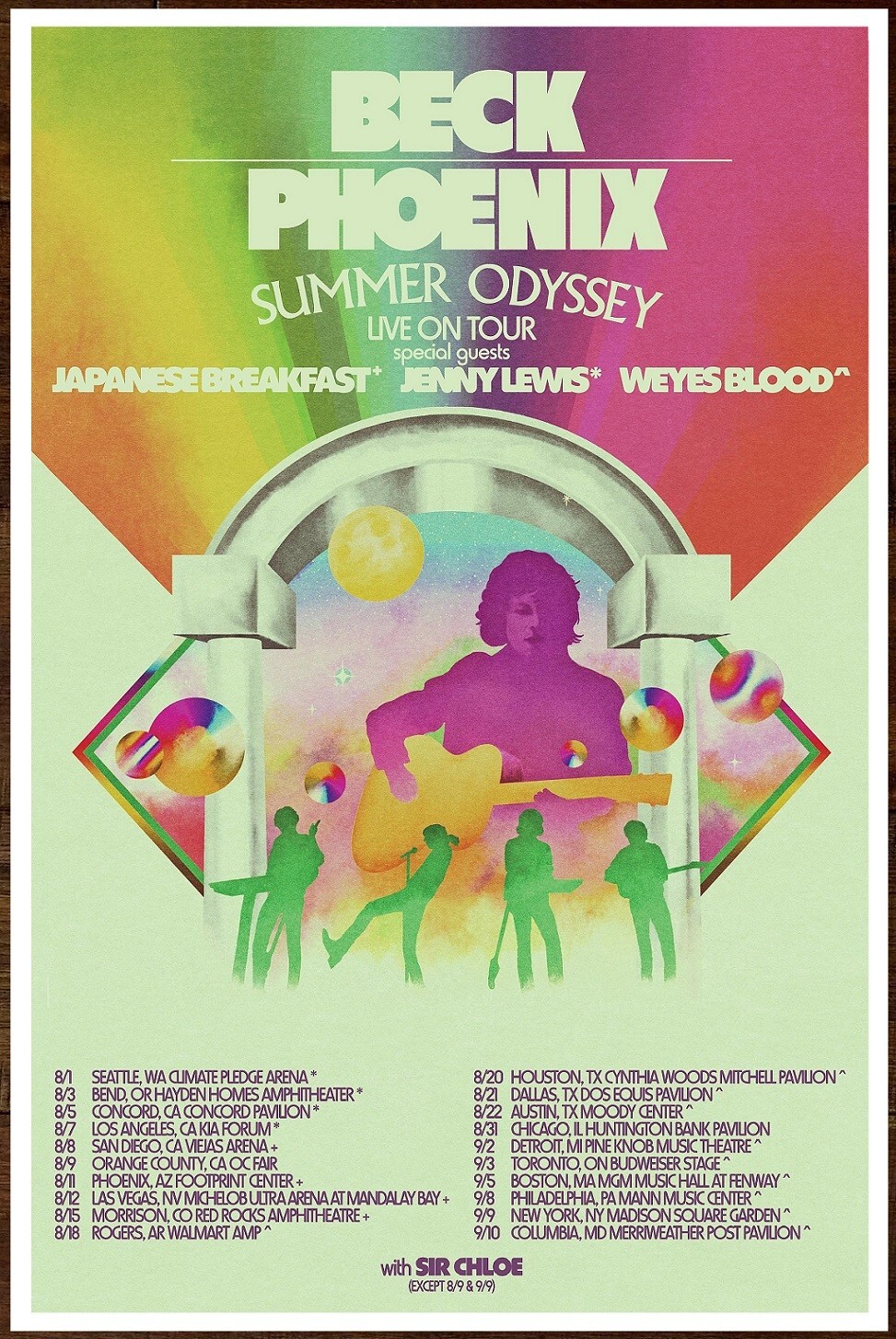BECK | PHOENIX | JENNY LEWIS  | WEYES BLOOD Summer Tour 2023 Ltd Ed RARE Poster