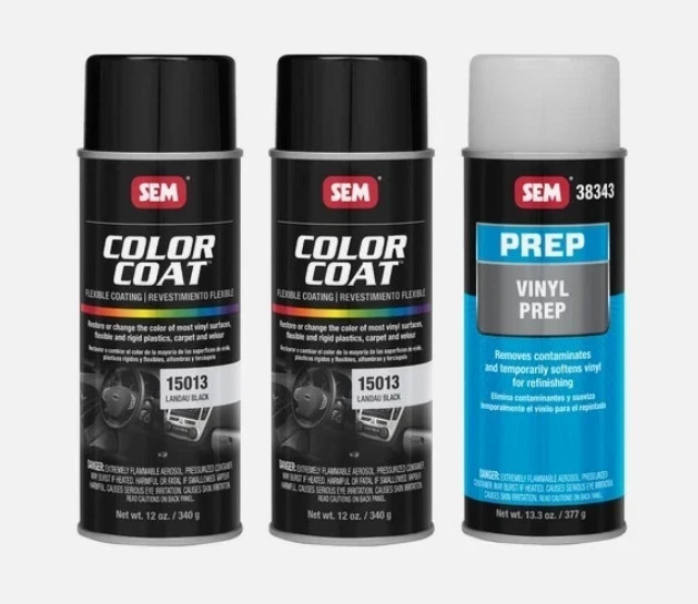 SEM 2 Pack 15013 Color Coat Landau Black + Vinyl Prep Restoration Kit SEM 2 Pack 15013 Color Coat Landau Black + Vinyl Prep Restoration Kit