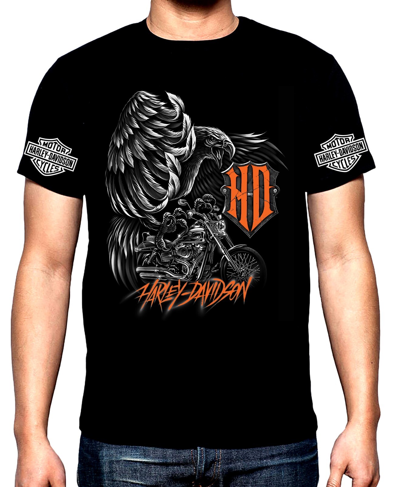 Harley Davidson, men\'s long sleeve, short sleeve t-shirt, 100% cotton, S to 5XL