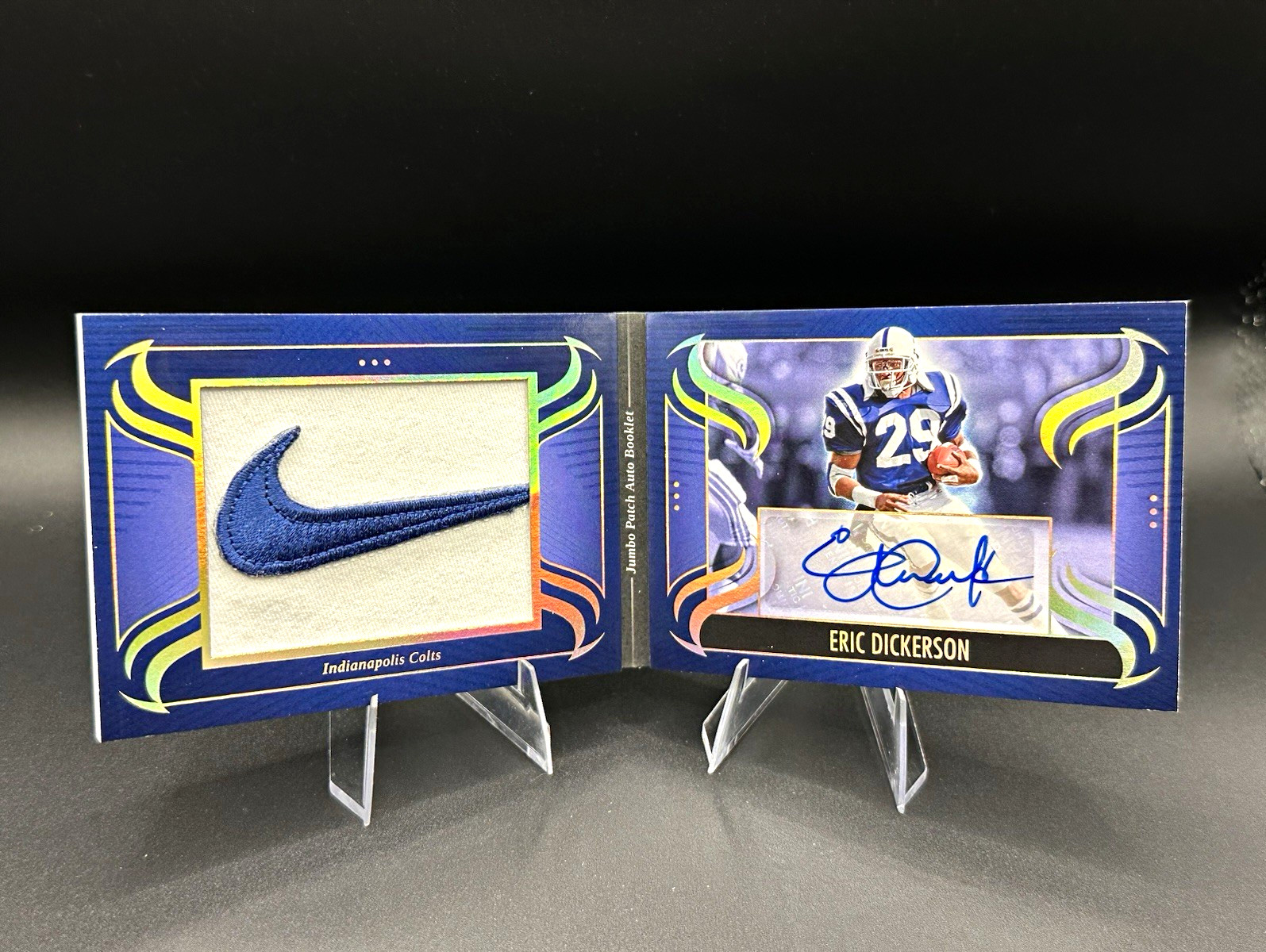 Panini 2025 Silhouette Jumbo Patch Auto Booklet Eric Dickerson JPA-EDN 23/25