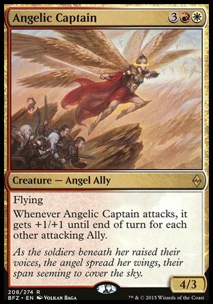Magic the Gathering MTG Angelic Captain (208) Battle for Zendikar   LP
