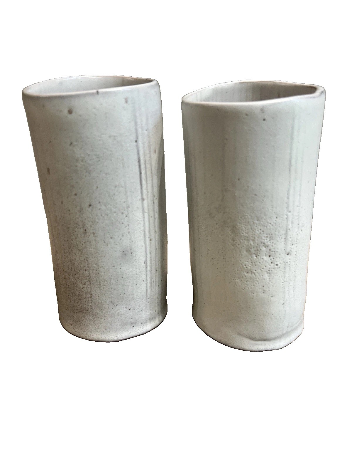 Vintage Alessio Tasca Italian Studio Ceramic Tumblers / Vases Set Of 2 MCM Vintage Alessio Tasca Italian Studio Ceramic Tumblers / Vases Set Of 2 MCM