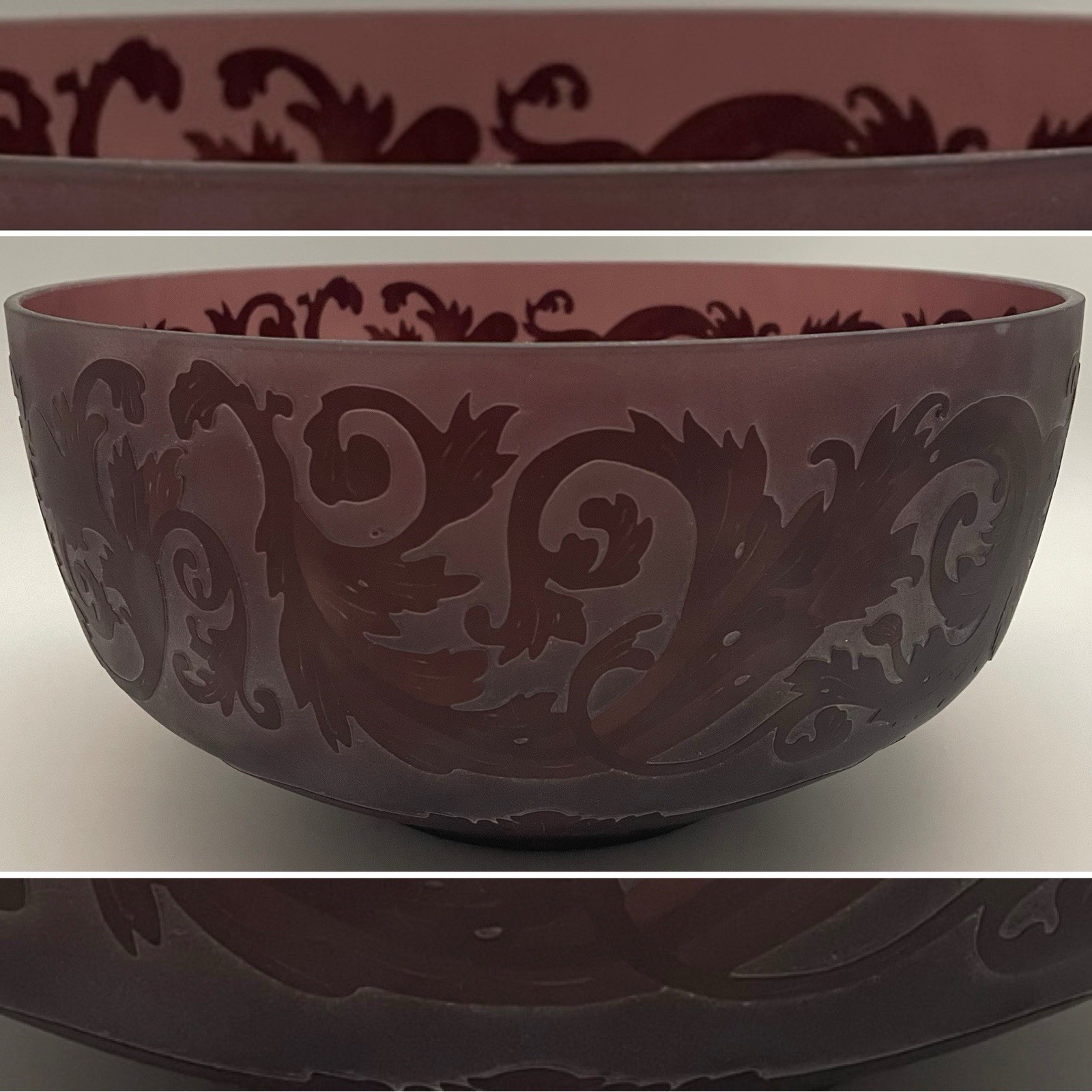 Daum Style Art Nouveau Amethyst Cameo Art Glass 11