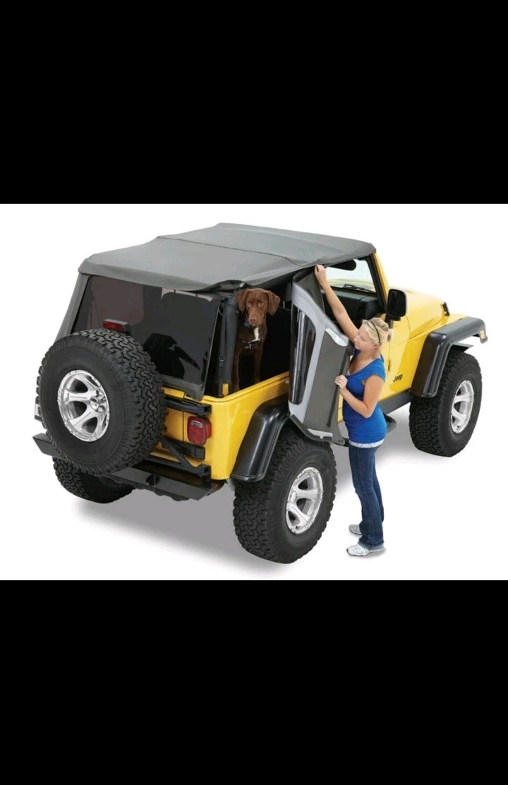Black Bestop Trektop NX Soft Top  - Tinted For '97-'06 Jeep Wrangler TJ Read