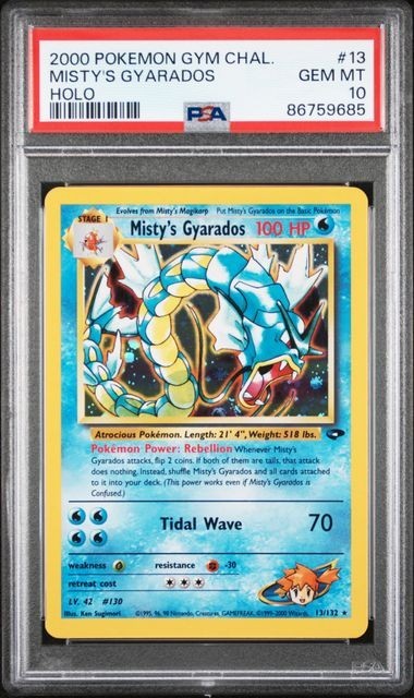 2000 Pokemon - Misty\'s Gyarados 13/132 Gym Challenge Holo UNLIMITED - PSA 10 2000 Pokemon - Misty\'s Gyarados 13/132 Gym Challenge Holo UNLIMITED - PSA 10
