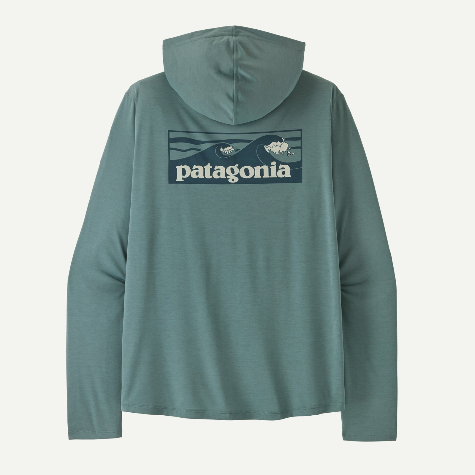 Patagonia Men\'s Capilene Cool Daily Hoody  Boardshort Logo, Blue Sage