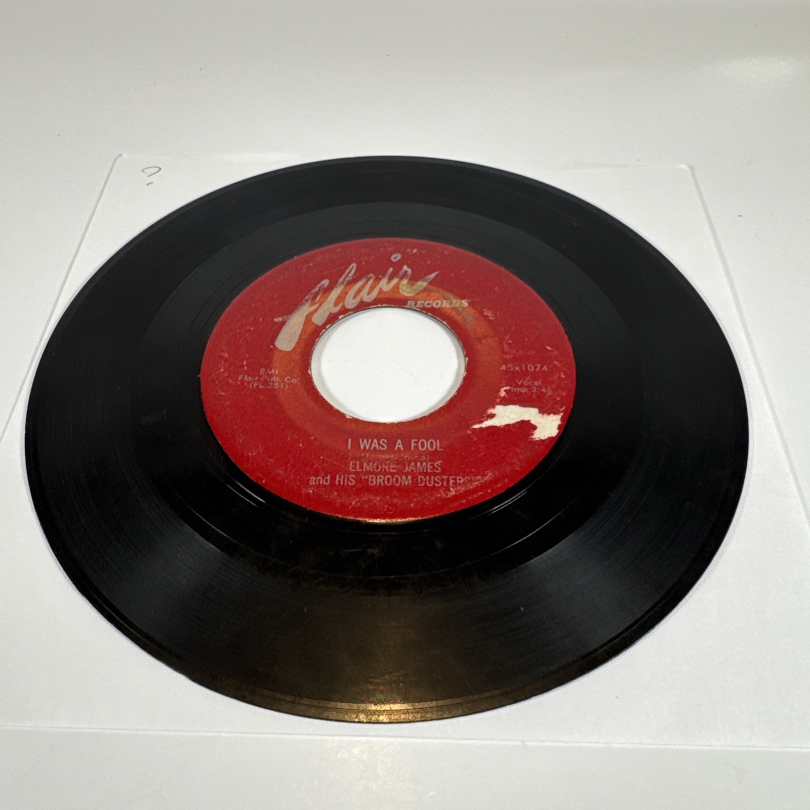 Elmore James Dist My Blues/I Was A Fool Flair 7” 45 RPM Elmore James Dist My Blues/I Was A Fool Flair 7” 45 RPM