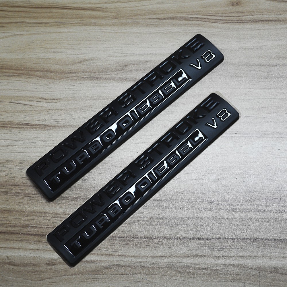 2Pcs Left Right Door Emblems Badges Fit Power Stroke Turbo Diesel V8 Gloss Black 2Pcs Left Right Door Emblems Badges Fit Power Stroke Turbo Diesel V8 Gloss Black