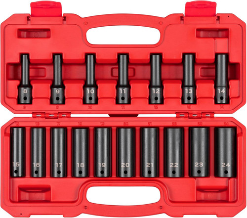 TEKTON 1/2 Inch Drive Impact Socket Set, 17-Piece (5/16 - 15/16 in.) TEKTON 1/2 Inch Drive Impact Socket Set, 17-Piece (5/16 - 15/16 in.)