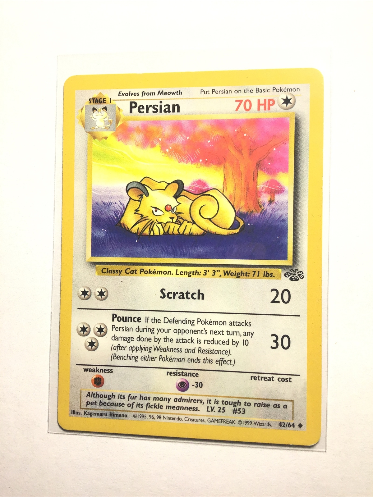 PERSIAN - 42/64 - Jungle - Pokemon Card - LP PERSIAN - 42/64 - Jungle - Pokemon Card - LP