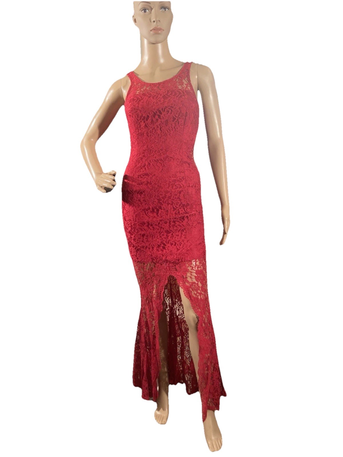 Flavio Castellani Vintage Red Lace Dress Women\'s Italian Fashion Sz US 2 Flavio Castellani Vintage Red Lace Dress Women\'s Italian Fashion Sz US 2
