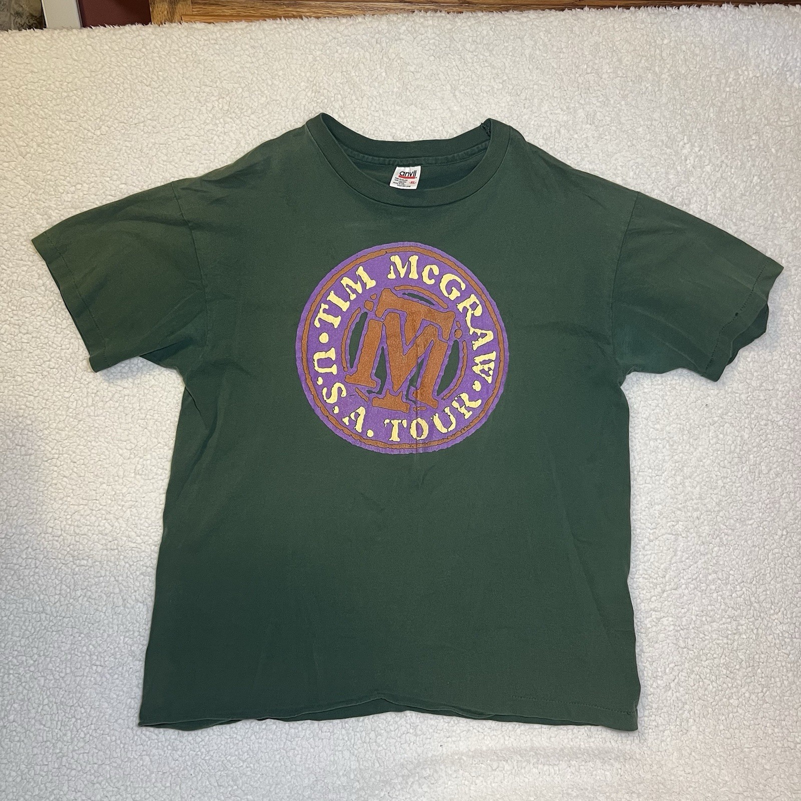Vintage 1994 Tim McGraw Dance Hall Doctors Tour Shirt XL Green Country Music Tee Vintage 1994 Tim McGraw Dance Hall Doctors Tour Shirt XL Green Country Music Tee