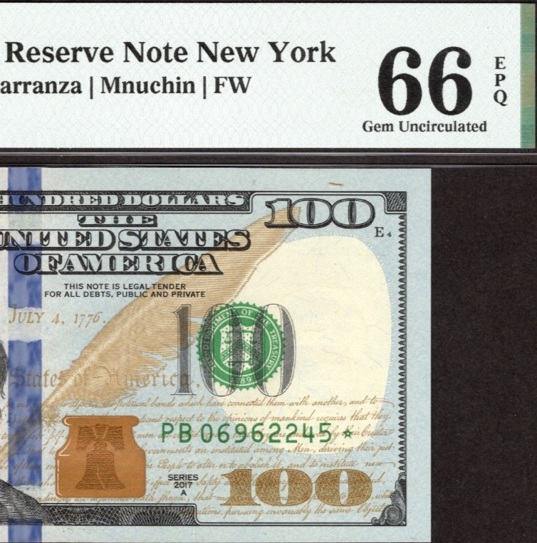 2017A $100 NEW YORK * STAR * ⭐️ FRN. PMG GEM Uncirculated 66 EPQ Banknote.