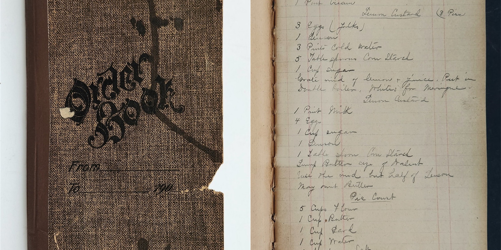 1909 antique HANDWRITTEN RECIPES chambersburg pa EMMA STRITE store items ledger