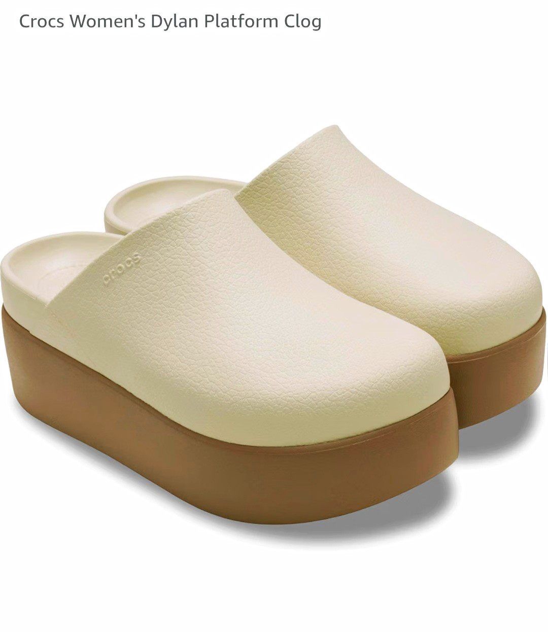 NEW Size 9 Women\'s Crocs Dylan Platform Clogs Slip-On Color : Frappe/Latte NEW Size 9 Women\'s Crocs Dylan Platform Clogs Slip-On Color : Frappe/Latte