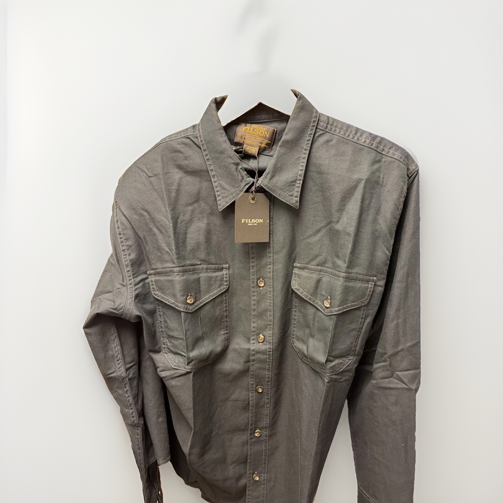 Filson Lightweight Alaskan Guide Shirt - Mens Size Medium - Solid Navy Blue NWT