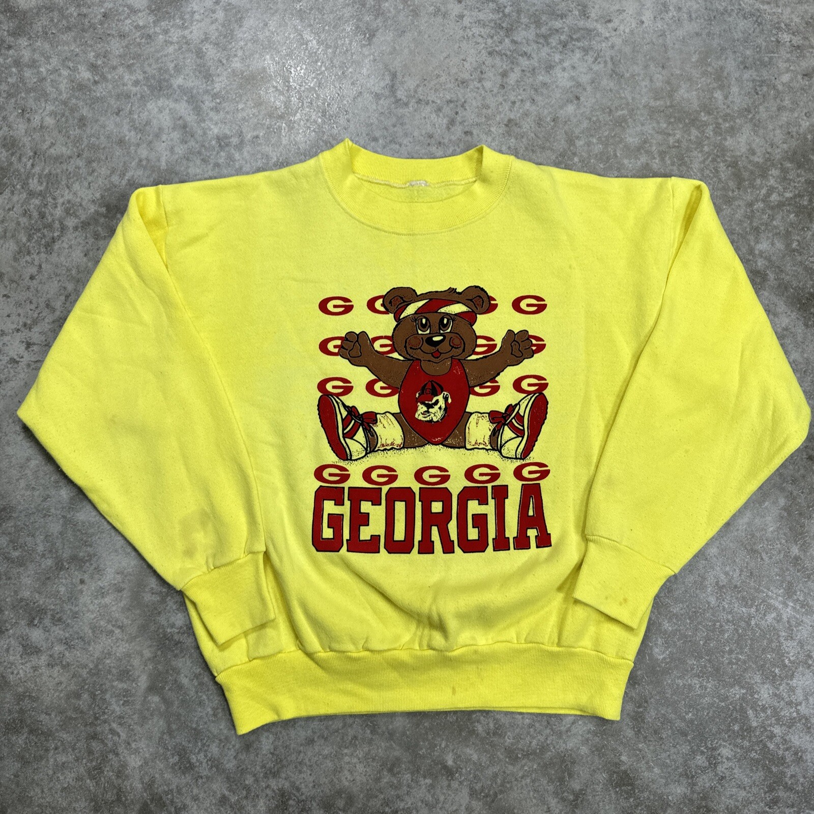 Vintage Georgia Bulldogs Sweatshirt Adult medium 80s neon crewneck football NCAA