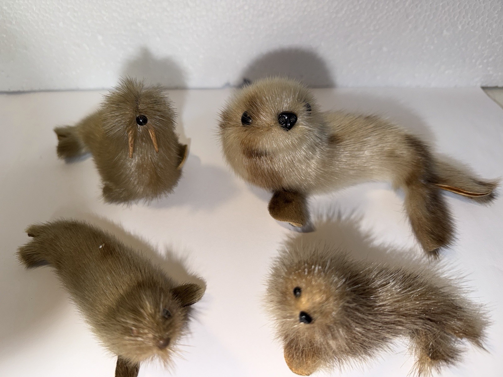 Vintage West Germany Arctic Seal Fur Figurines Lot of 4 Walrus Seals Real Fur Vintage West Germany Arctic Seal Fur Figurines Lot of 4 Walrus Seals Real Fur