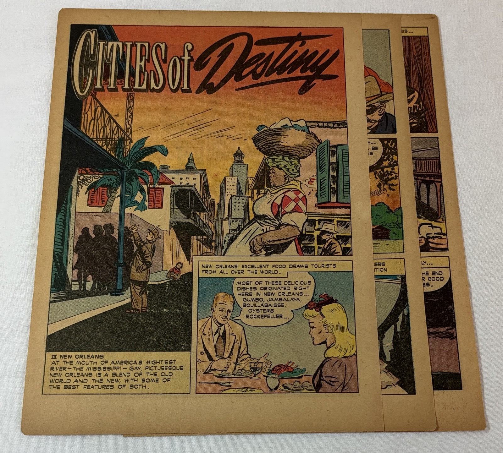 1947 five page cartoon story ~ CITIES OF DESTINY - NEW ORLEANS 1947 five page cartoon story ~ CITIES OF DESTINY - NEW ORLEANS