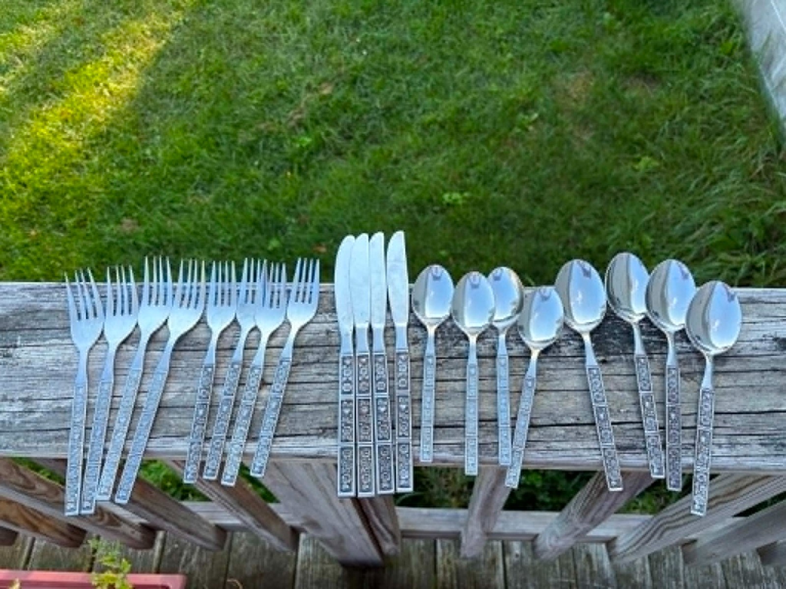 Vintage Northland Stainless Korea Spring Fever Pattern Flatware serving for four