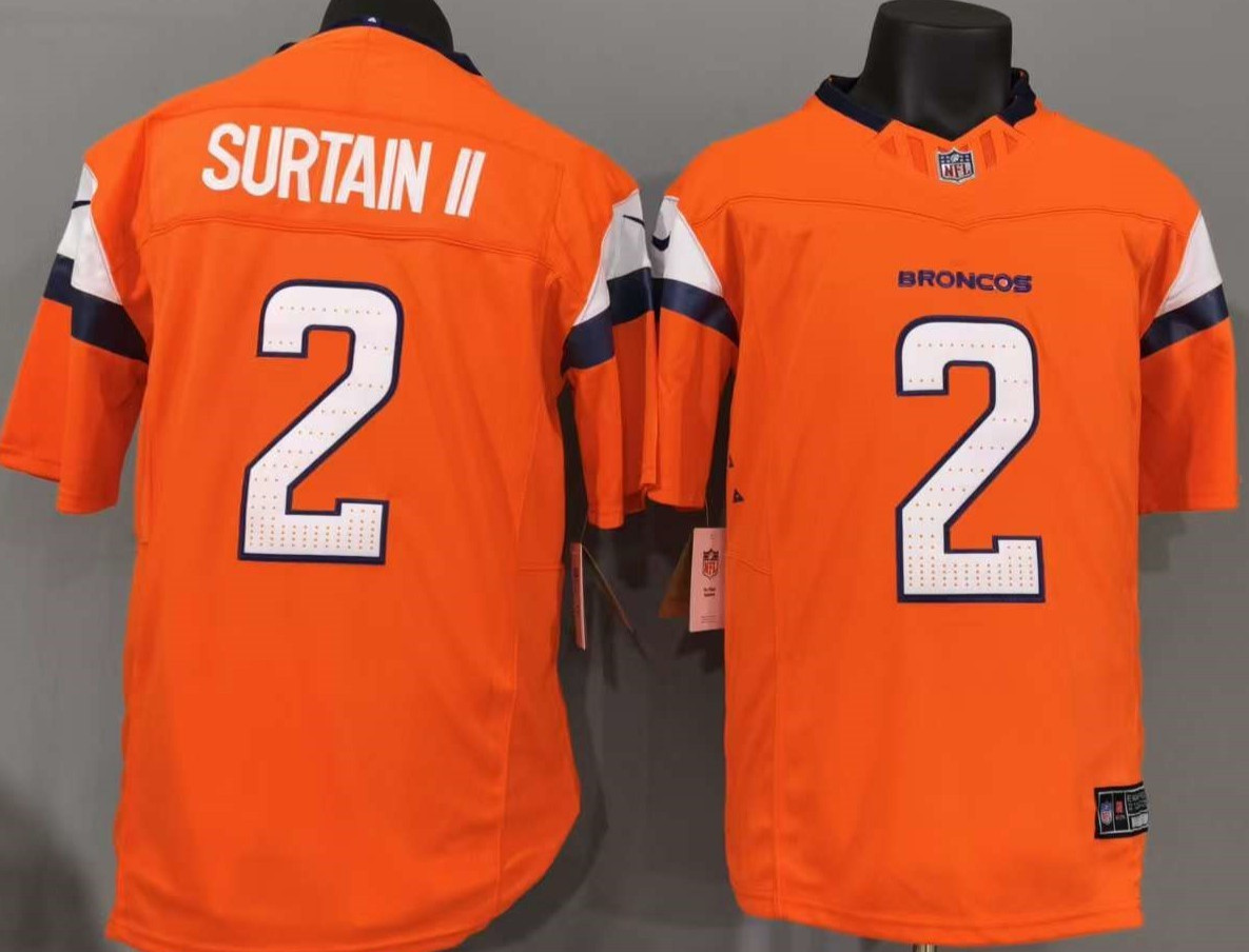 Tariffs​ Free DEN Broncos F.U.S.E Orange Sewn Stitched Jersey.