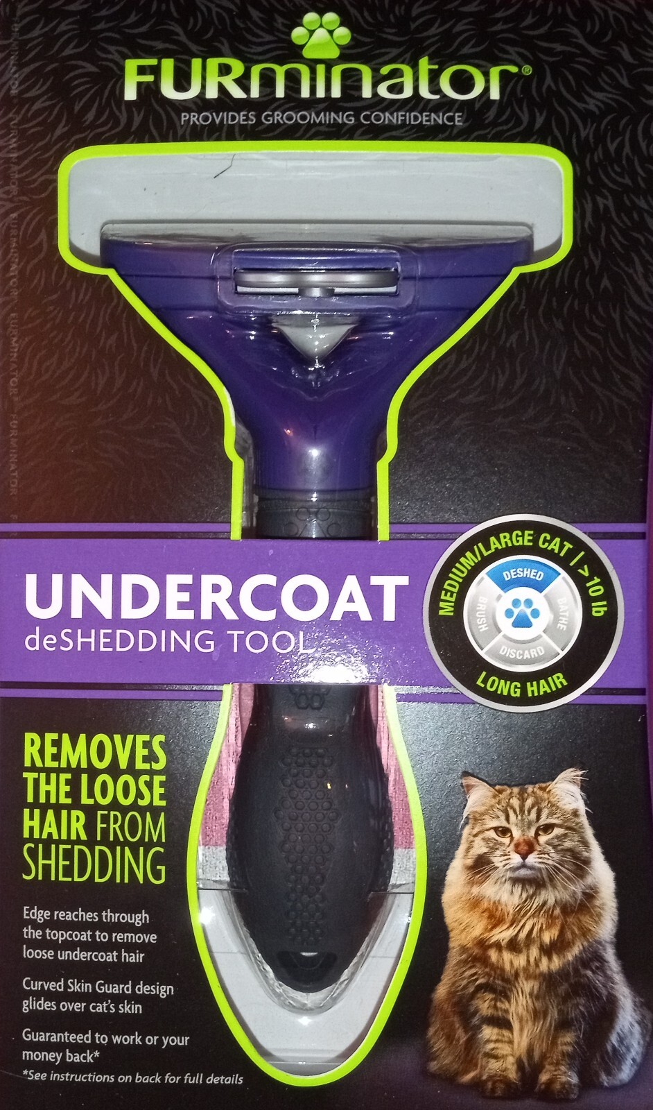 FURminator UNDERCOAT deSHEDDING GROOMING TOOL FOR MEDIUM/LARGE CATS W/LONG HAIR