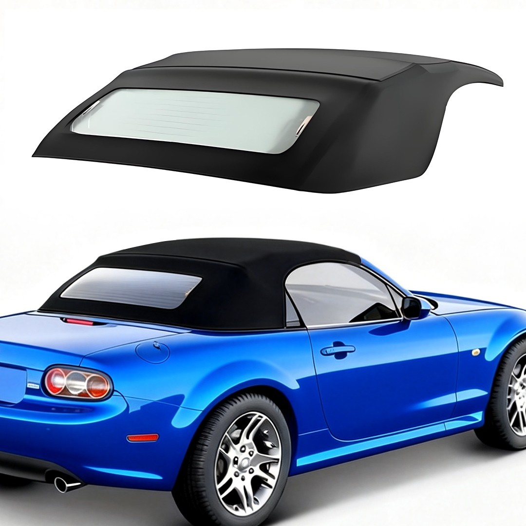 Fit for 2006-2015 Mazda Miata Convertible Soft Top w/ DOT Heated Glass Black