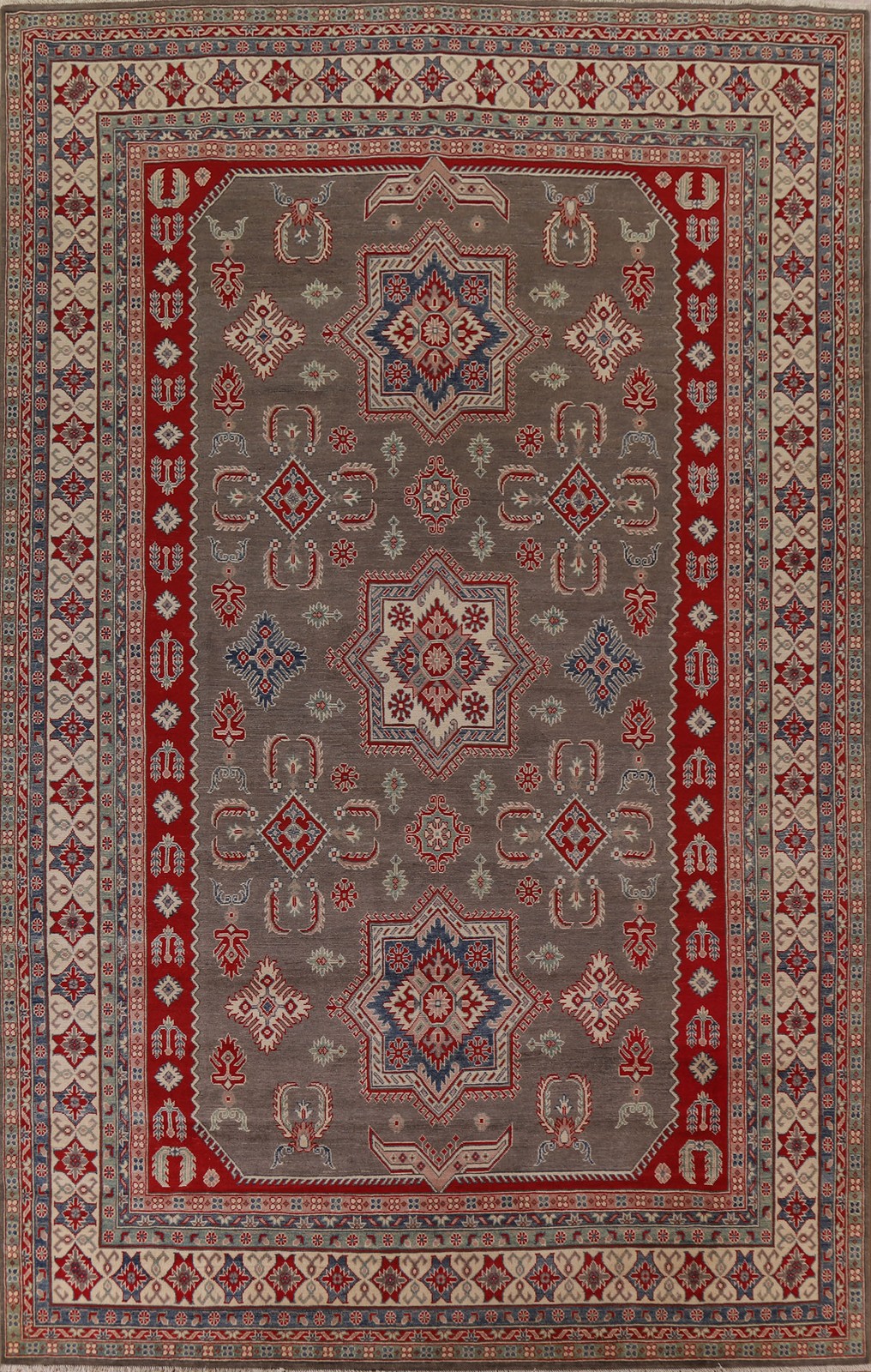 Super Kazak Living Room Area Rug 10x13 Geometric Oriental Hand-made Wool Carpet