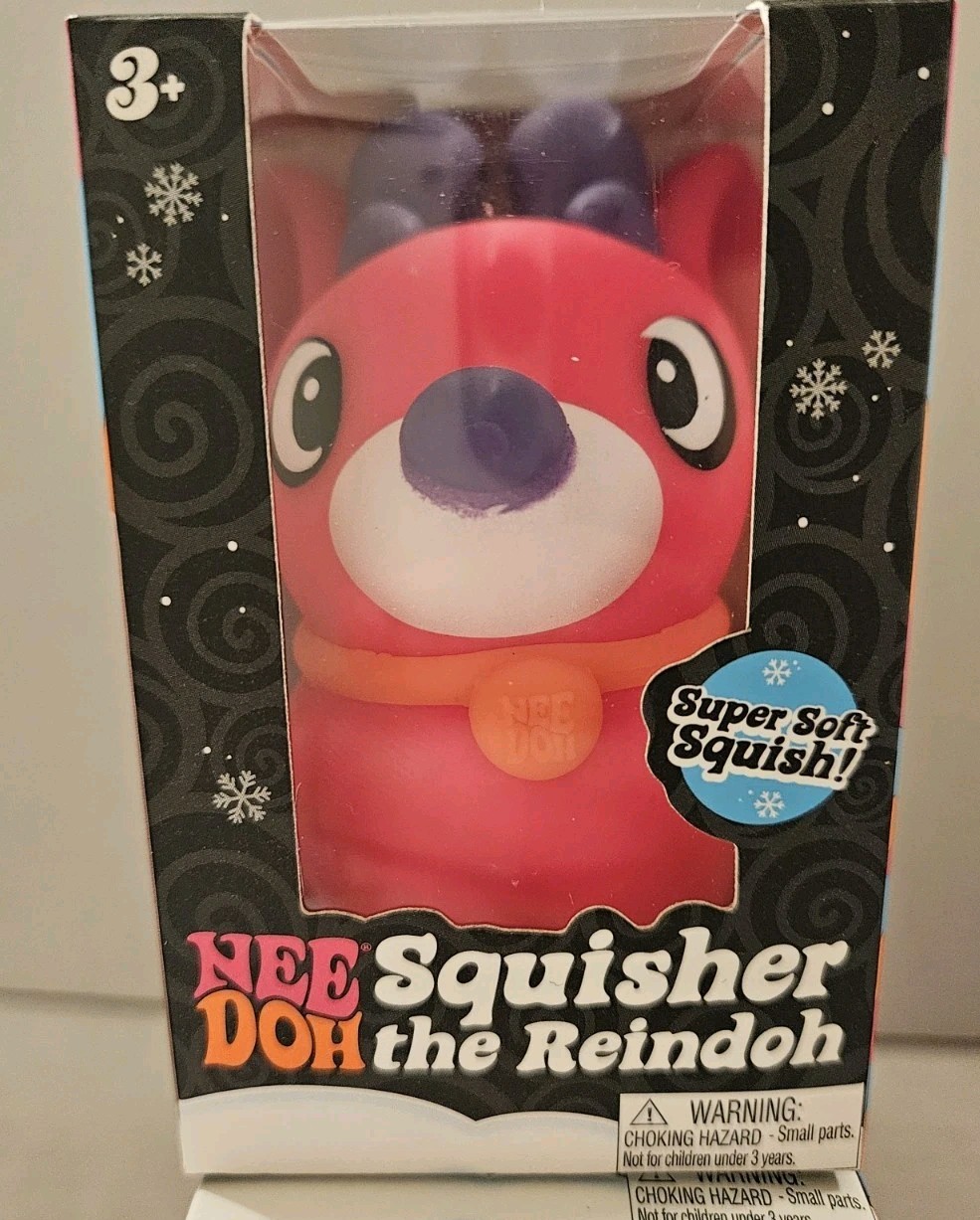 SUPER RARE Nee Doh Squisher the Reindoh Super Soft Squishy Squeeze Toy Pink 💗
