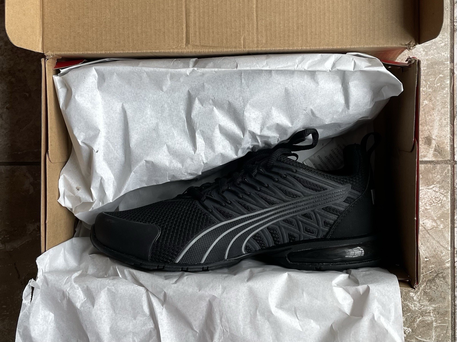 PUMA Voltaic Evo Fade JR SoftFoam+ Black/Gray Unisex Kids Sneakers US 4