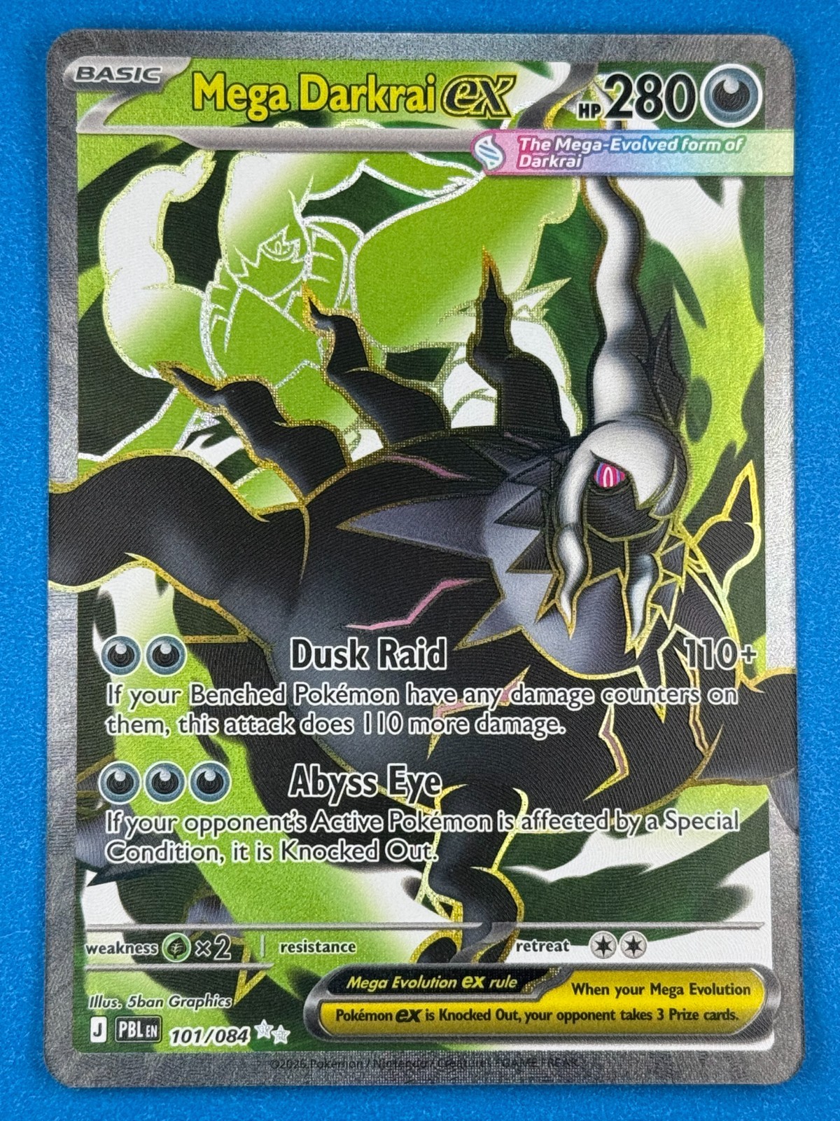 Pokemon Mega Darkrai EX #101/084 Ultra Rare HOLO Full Art ME05 Pitch Black 2026