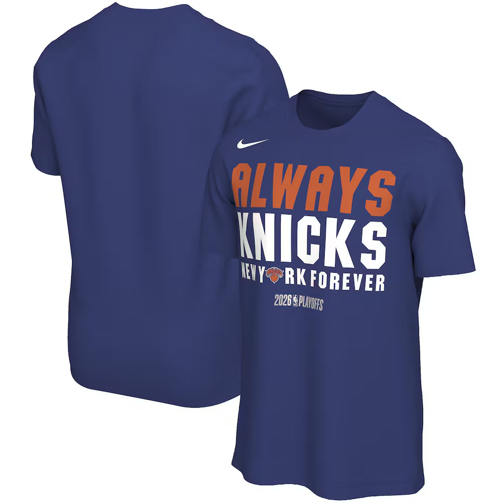 New York Knicks Nike 2026 NBA Playoffs Mantra T-Shirt - Blue Size L