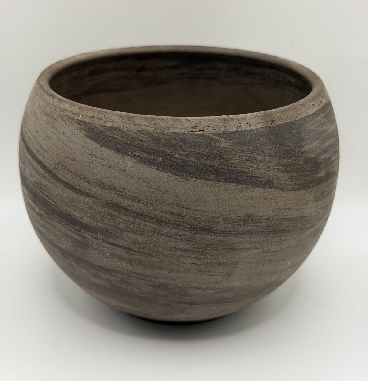 Handmade Studio Pottery Planter Cachepot Rustic Brown Black Wabi Sabi 4.5”