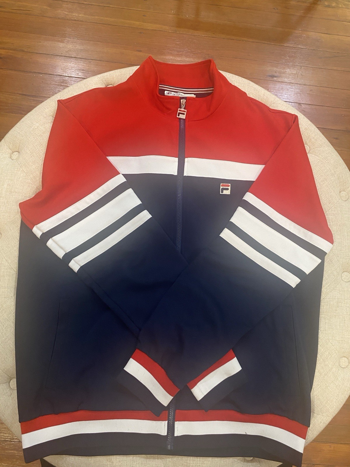 Fila White Line Retro Tennis Warm-Up Jacket Size XL