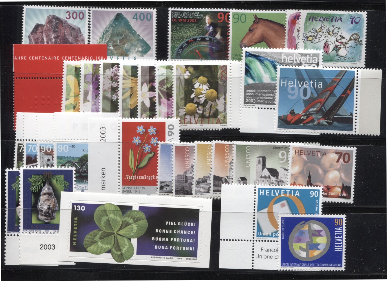 SWITZERLAND - 2003 YEAR SET COMPLETE UM(MNH). FACE VALUE S.Fr 46+ (2 SCANS) SWITZERLAND - 2003 YEAR SET COMPLETE UM(MNH). FACE VALUE S.Fr 46+ (2 SCANS)