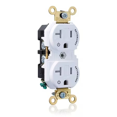 Leviton 5362-2Pw Plugsandrcptcls, 20A, 125Vac, Wht, Nylon, Pk1