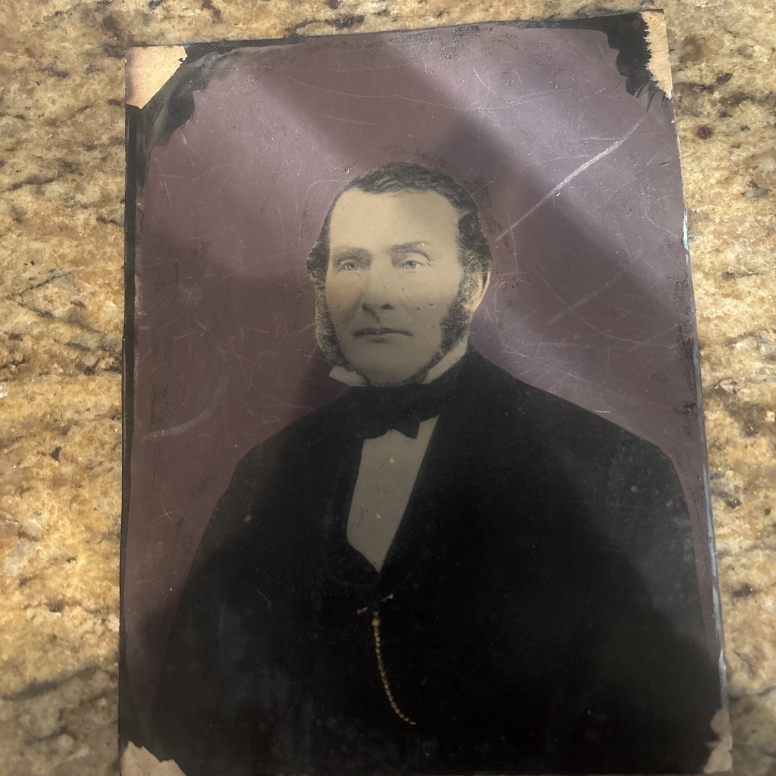 Antique Large 6x9 Tintype Photo Victorian Gentleman Civil War Era 1800s