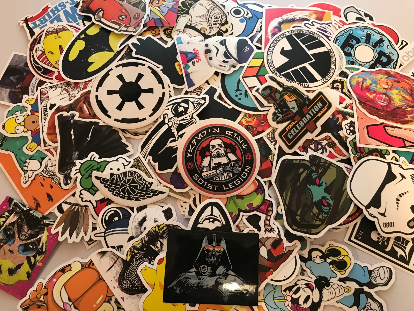 200 Skateboard Stickers star bomb Vinyl Laptop Luggage Decals Dope Sticker wars