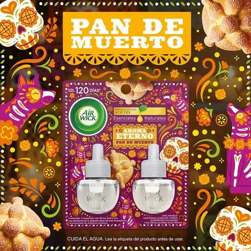 Air Wick Pan de Muerto Electric Refills 2 Pack 20ml Each Mexico Home Fragrance