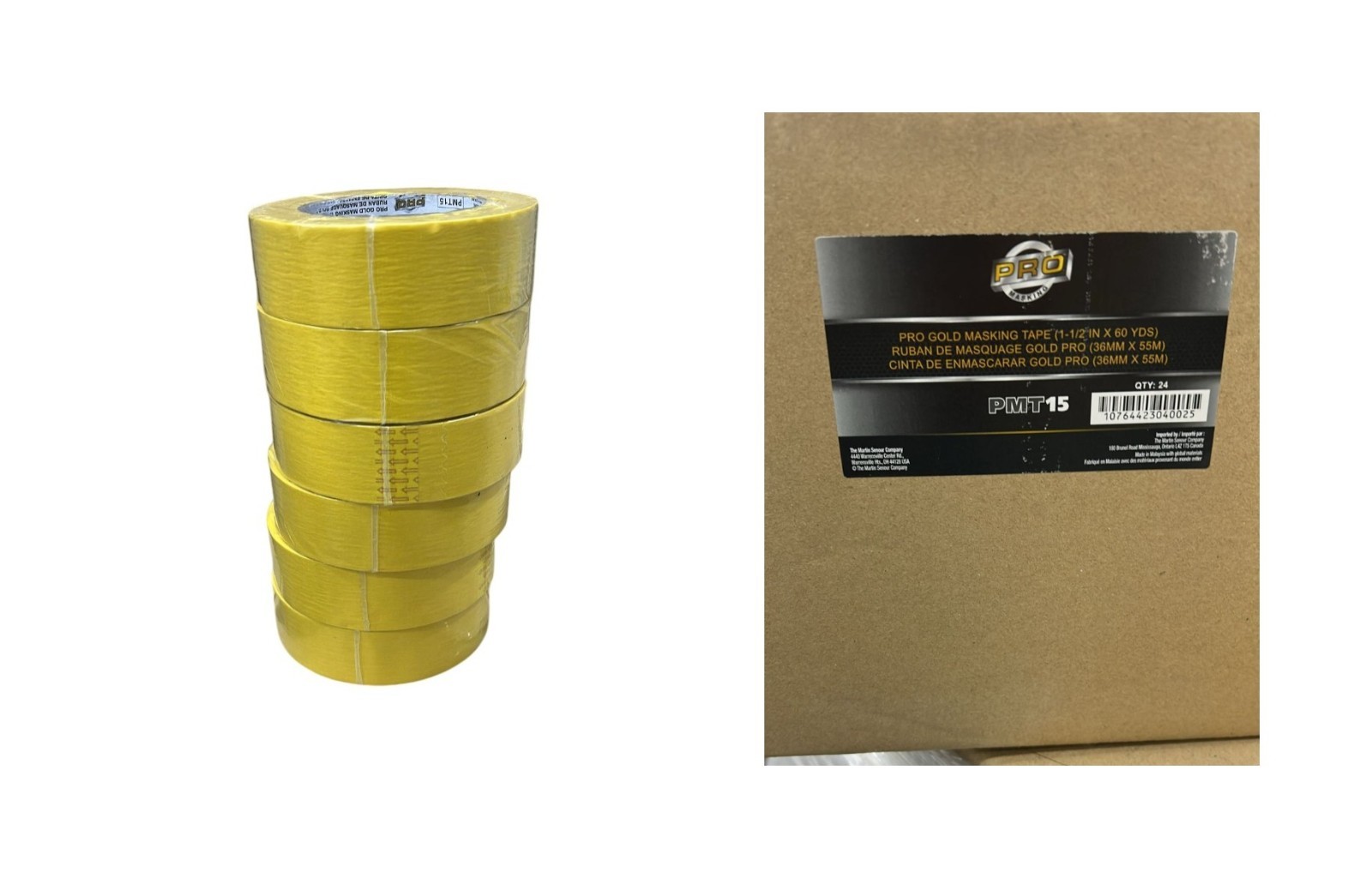 Masking Tape-Pro Gold 1 - 1/2 Inch-like 3M-24 rolls -Painters Tap Masking Tape-Pro Gold 1 - 1/2 Inch-like 3M-24 rolls -Painters Tap