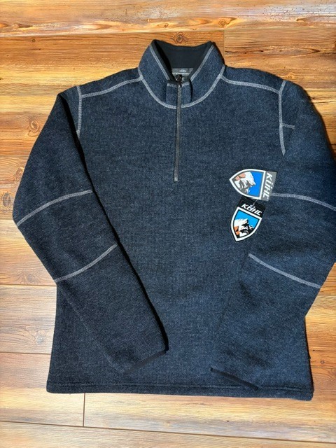 NEW Kuhl Thor 1/4 Zip Sweater Mens Large Blue Thermokore Wool Blend Pullover NEW Kuhl Thor 1/4 Zip Sweater Mens Large Blue Thermokore Wool Blend Pullover