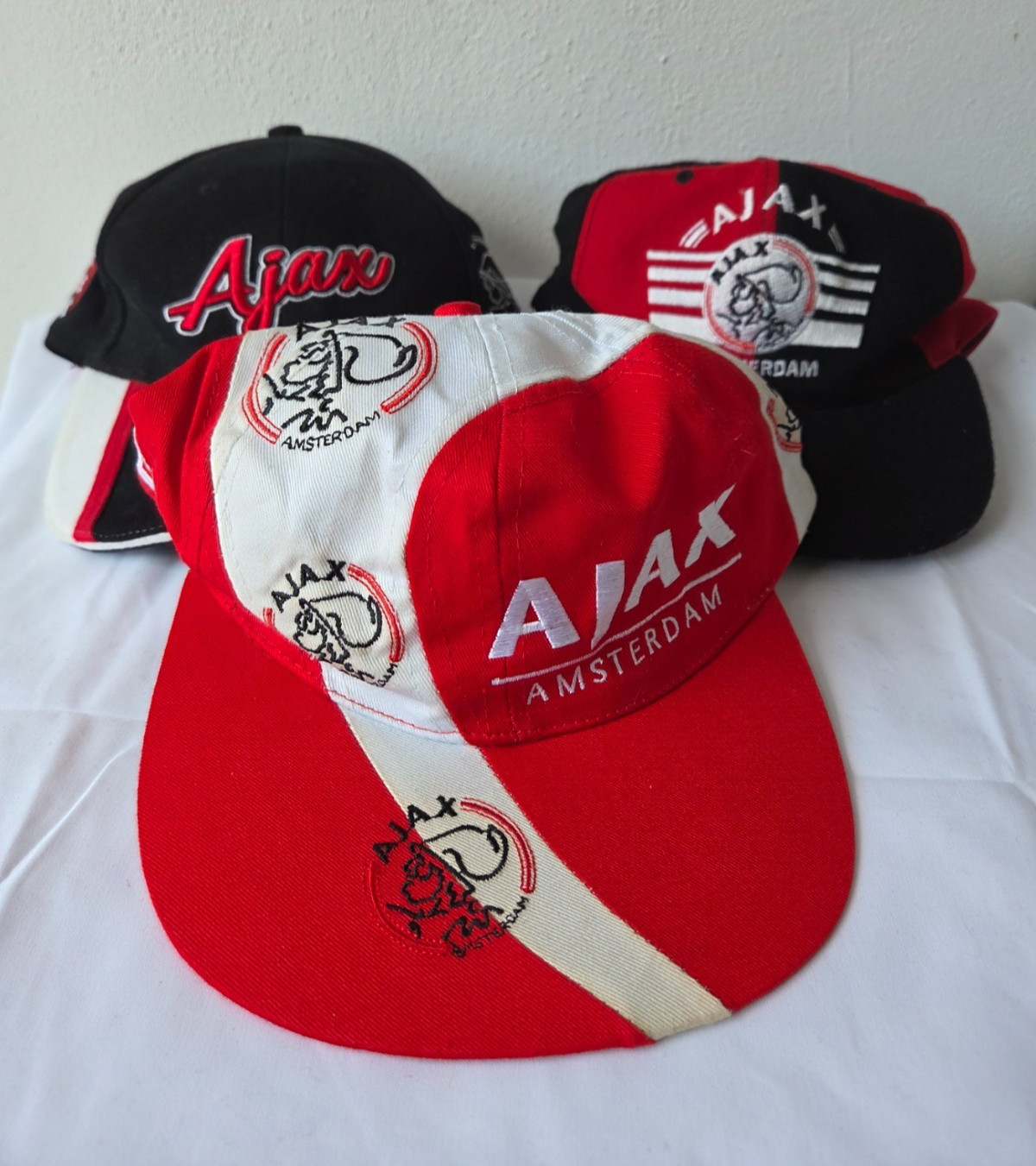 Set of 3 Vintage Ajax Amsterdam FC Hat Cap Snapback caps Set of 3 Vintage Ajax Amsterdam FC Hat Cap Snapback caps