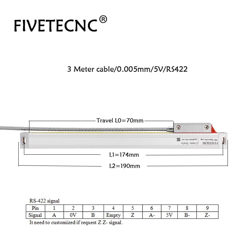 Slim Linear Encoder Scale 0.005mm RS422 Replace SINO Easson Ditron Delos Sinpo