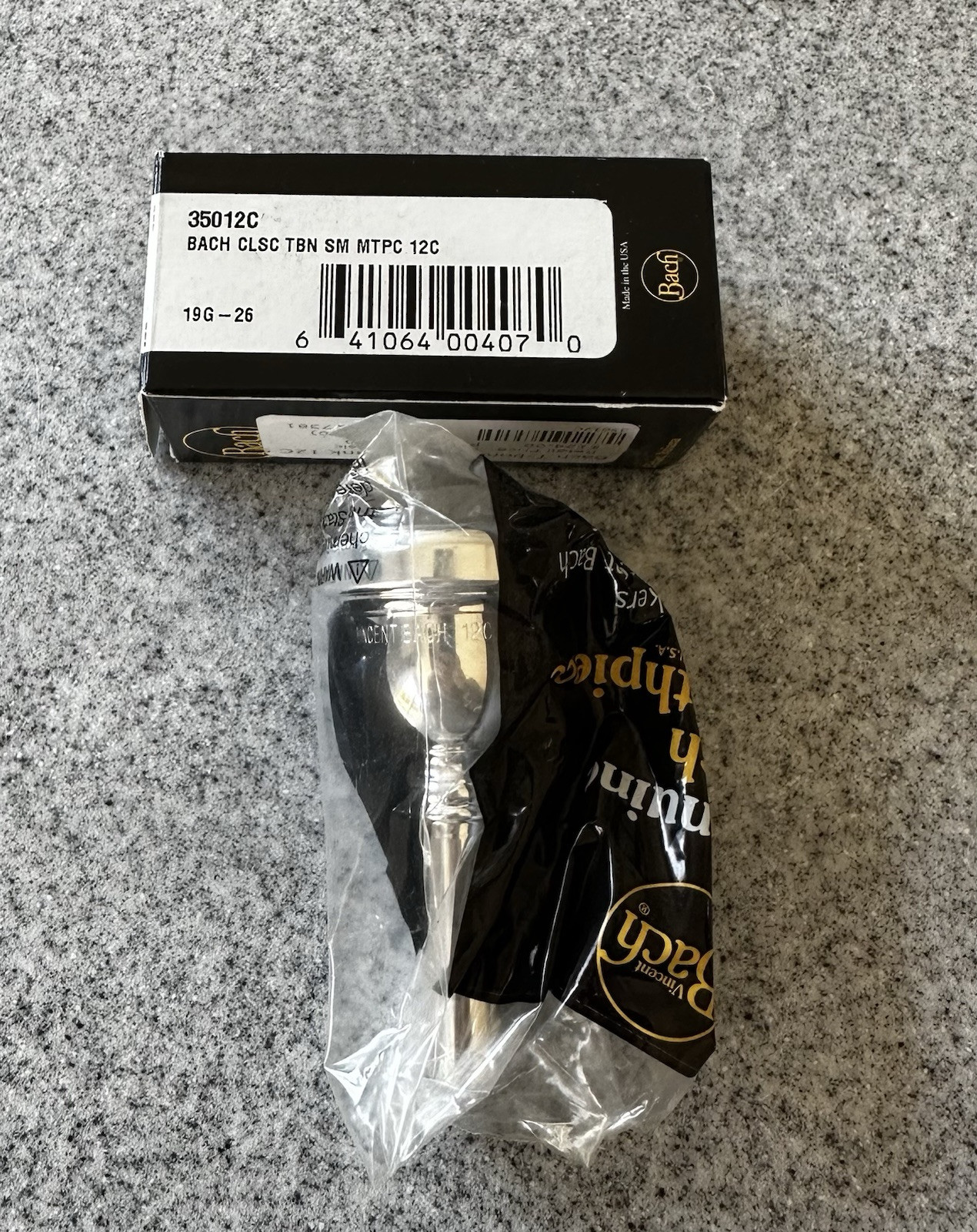 Bach Small Shank Trombone Mouthpiece 12C Brand new Silverplated