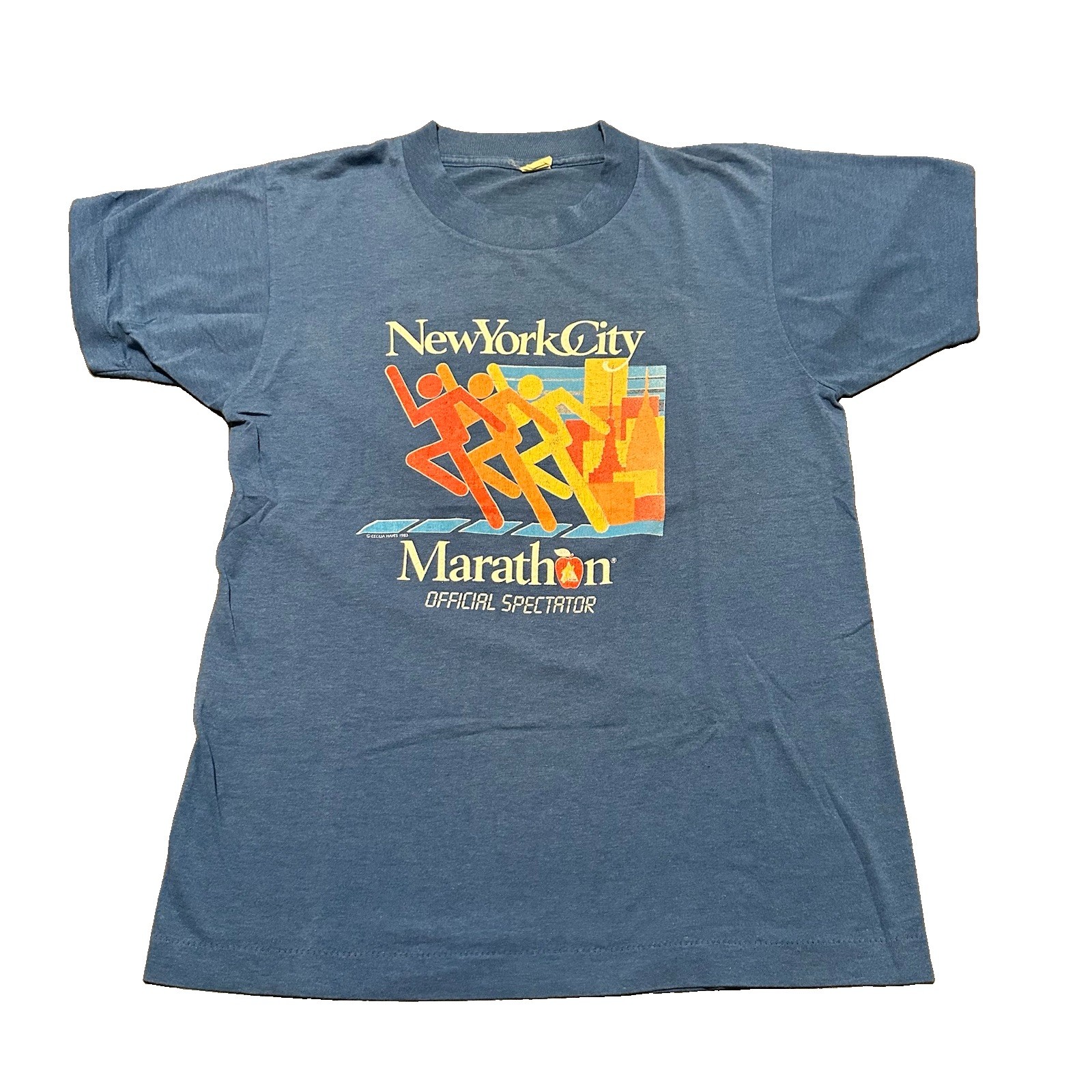 Vtg 1983 New York City Marathon Official Spectator T-Shirt Screen Stars Sz Small
