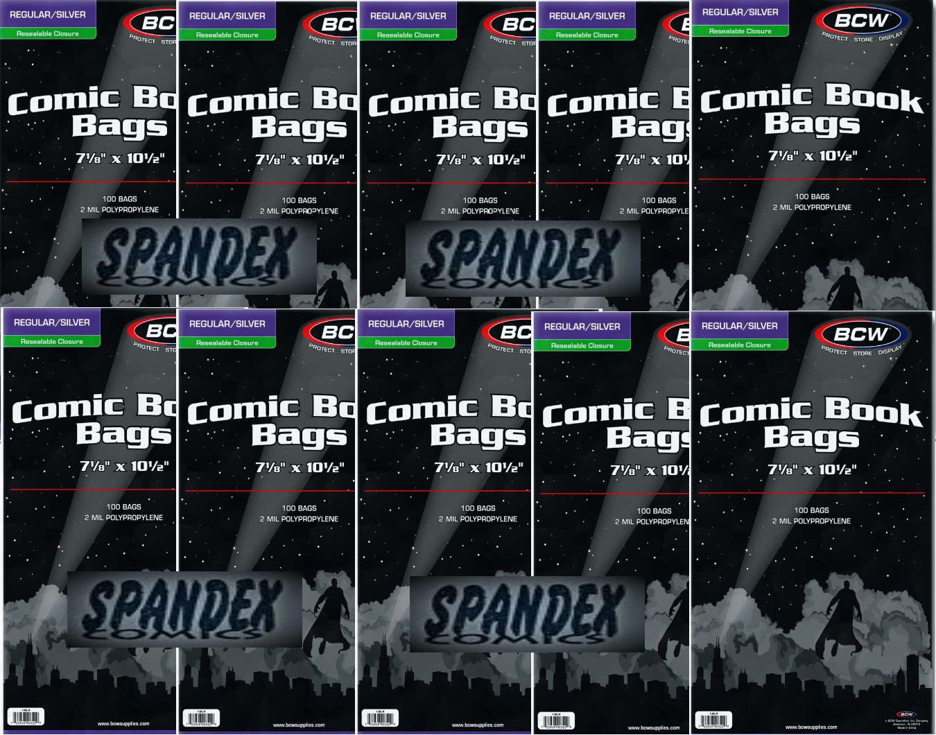 1000 - BCW Silver Regular Resealable 2-Mil Polypropylene Comic Book Bags 1000 - BCW Silver Regular Resealable 2-Mil Polypropylene Comic Book Bags