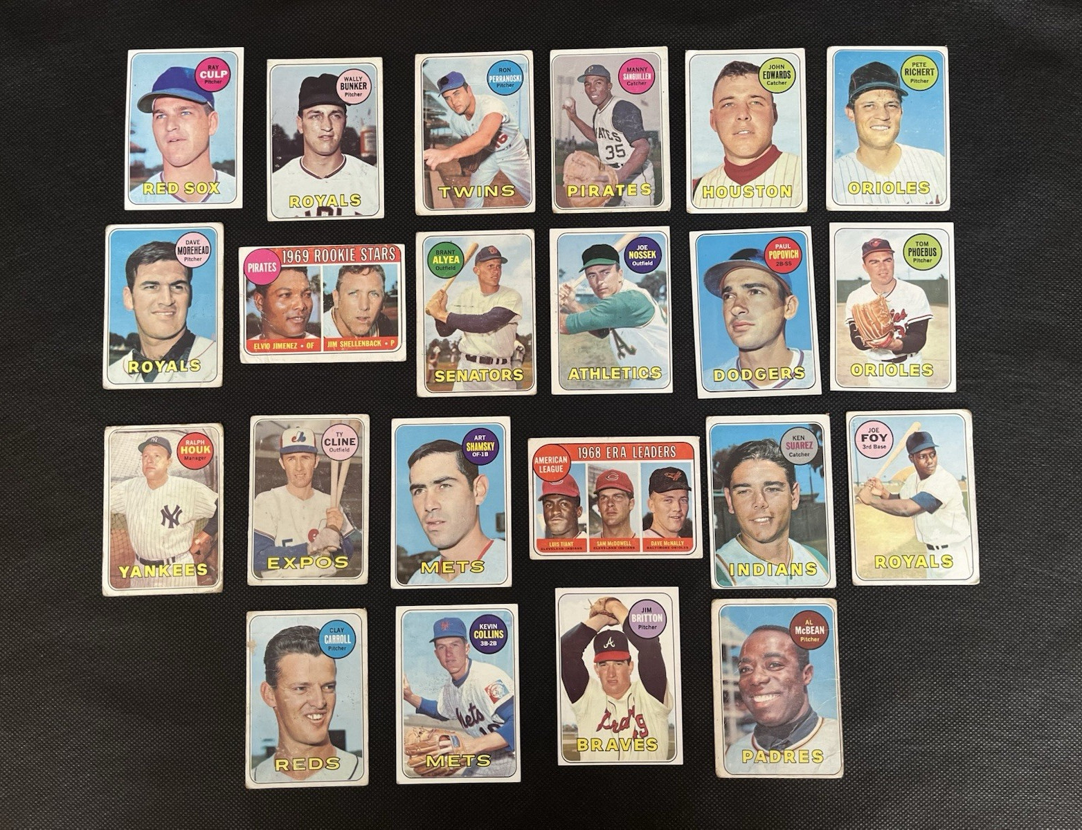 1969 Topps Baseball 22 Card Vintage Lot, Shamsky,Popovich, Tiant, Bunker,McNally 1969 Topps Baseball 22 Card Vintage Lot, Shamsky,Popovich, Tiant, Bunker,McNally