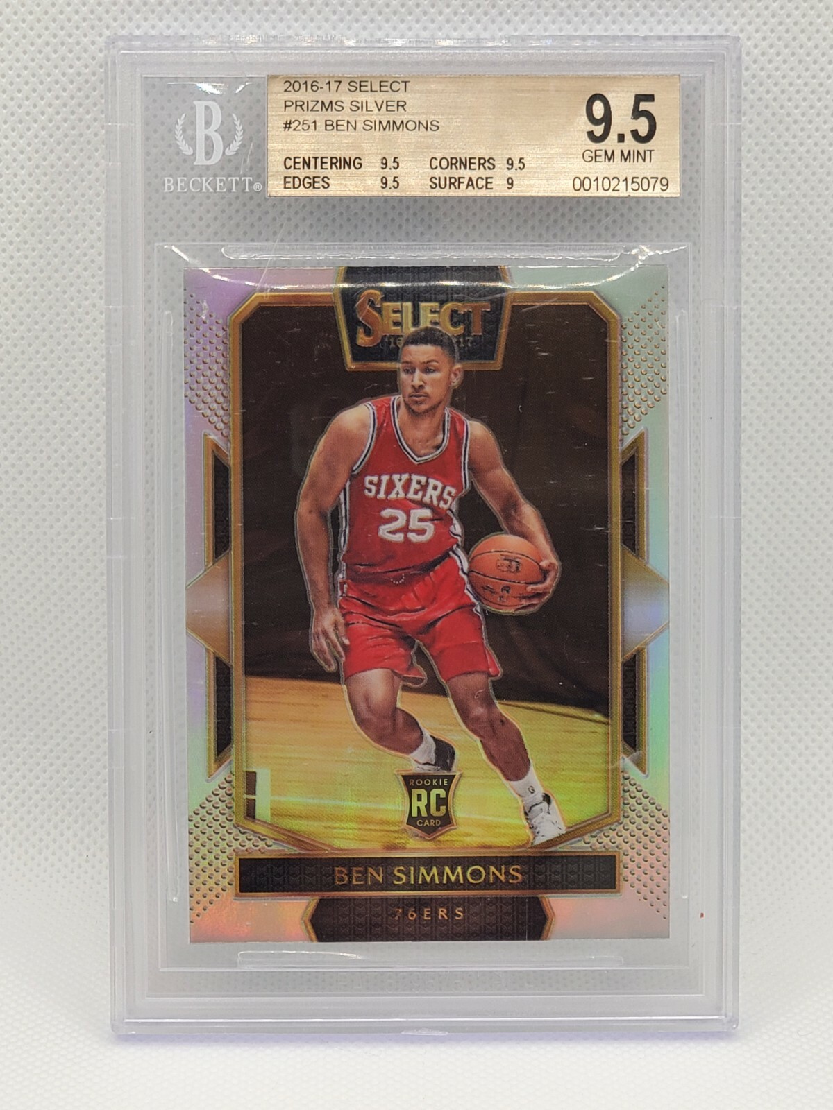 2016-17 Ben Simmons Select Courtside Silver Prizm #251 RC Rookie BGS 9.5 GEM jc