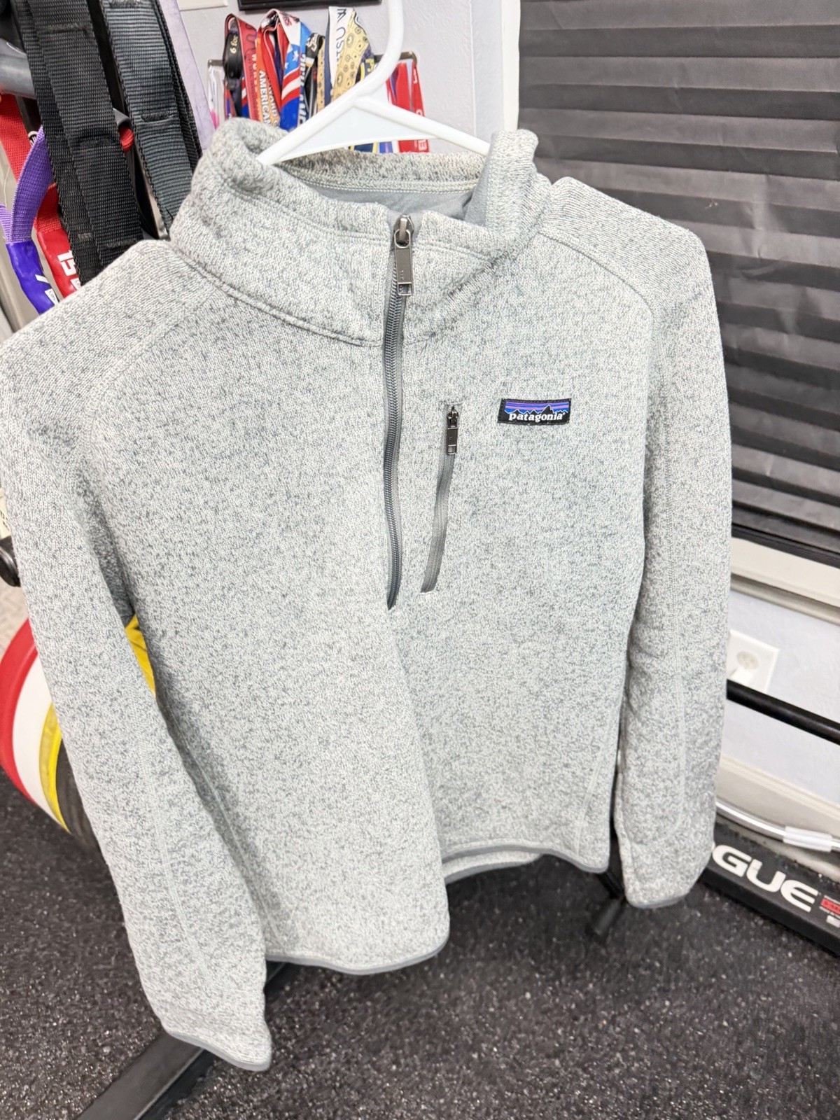 Patagonia Sweater Mens Medium Gray Better  1/4 Zip Fleece oatmeal Pullover