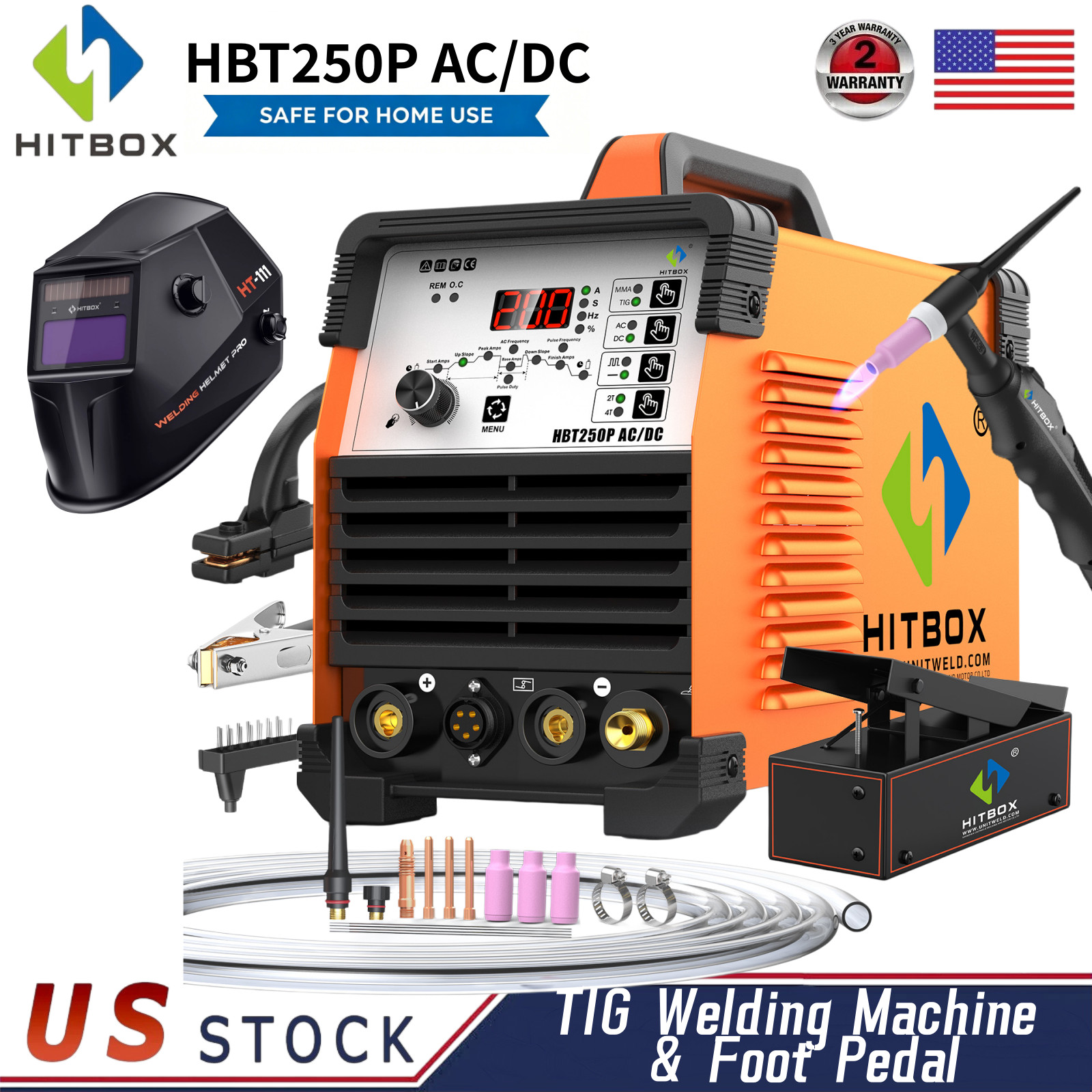 200A 110V/220V AC/DC HF Pulse TIG Stick Welder 2T/4T Aluminum Welding&Foot Pedal 200A 110V/220V AC/DC HF Pulse TIG Stick Welder 2T/4T Aluminum Welding&Foot Pedal